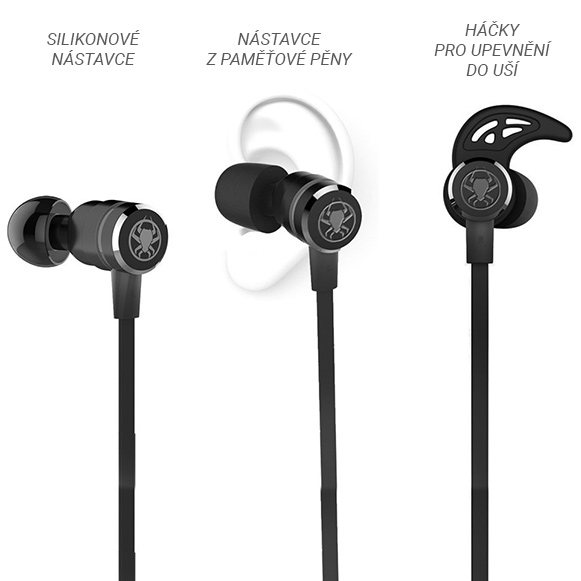 Pohodlná sluchátka ergonomická do uší s háky do uší Plextone G20.